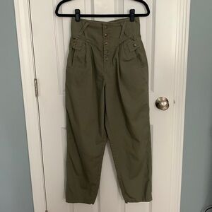 Vintage 80s Palmetto’s‎ Pleated High Waisted Utility Green Khaki